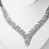 Nuova collana a forma di zircone a forma di goccia di lusso da donna a ciondolo set di gioielli per matrimoni da festa di alta qualità5340258