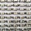 Wholesale 100pcs/lot Stainless Steel Men's Finger Ring Mixed Styles Jewelry Womens Rings Silver Color Bands Ring Sizes Assorted Bulk lots