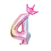 32" Anzahl Folienballons Gradient Farbe Aluminium Luftballon Rosa Kronprinzessin Geburtstags-Party-Dekoration Party Supplies Großhandelspreis