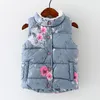 Veste d'hiver en fourrure pour fille, gilet pour enfants, veste sans manches, vêtements pour enfants, vêtements d'extérieur épais en coton, gilet floral LJ200828