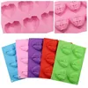Three Dimensional Silicone Molds Love Heart Shaped Ice Cube Chocolates Cake Decorating Mould Multi color Reusable DIY Moulds 4 6mh G2
