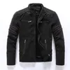 Men Fashion Pu Leather Jukets Coats Mens Autumn Back Skull Embroidery Motorcycle Spoycticle Leather Jukets Outwear Outwear Mal