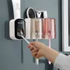 ECOCO-dispensador automático de pasta de dientes, accesorios de baño, punzón, soporte para cepillo de dientes para el hogar, estante de almacenamiento de montaje en pared, 22292W