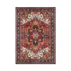 Fashion American Persian Carpet Retro Geometry Red Flower Design Living Room Bedroom Hall Vintage 3D Ethnic Bedside Rug Washable 201225