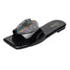 Mode lyxiga kvinnor glider tofflor kvinna Sandaler Svart Vit Grå Slide Slipper Flip Flops Storlek 37-42 Color44