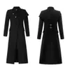 Punkrave Men s Punk Woolen Long Coat Style Militär enhetlig stilig Asymmetrisk axel Winter Keep Warm Daily Jacket LJ201106