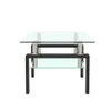 Amerikaanse voorraad woonkamer meubels rechthoek zwart glazen salontafel, helder moderne zijcentra tafels596p