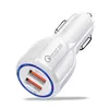 QC3.0 Double U Port 3.1A Car Charger Dual USB Fast Charging QC Phone Cars Quick Charge Adapter For iPhone 12 11 Pro Max Xiaomi Redmi Huawei