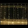 2x2 3x3 Led Icicle Curtain Fairy String Light Christmas Lights Garland For Wedding Home Window Party Decor