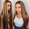 Cabelo 100% brasileiro reto 13x4 Human Hair Lace Wig todos os tamanhos destaques sem costura