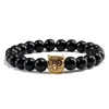 8 MM Schwarz Natürliche Vocanic Rock Eule Perlen Armbänder Chakra Lava Stein Männer Frauen Perlen Armband Strang Stärke Armband modeschmuck