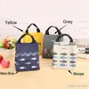 Canvas Portable Lunch Bento Borse isolanti Foglio di alluminio spesso Scatola per mensa Stampa Pesce Musica Cielo Pranzo Borsa isolante WDH0450 T03