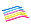 Drinking Straw Silicone Stripes 6 color Silicone Eco Reusable for 800ml Mugs Smoothie Flexible Sucker