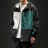 Designer Patchwork Hooded Jacket for Men 2020 Autumn Fashion Clothing Plus Size Hiking Outerwear Harajuku Streetwear Windbreaker LJ201013