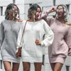 Womens Lantern Sleeve Sweater Dress Fashion Trend Long Sleeves Strapless Knitting Sweaters Skirts Designer Female Spring Casual Loose Dresses