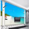 3d stereoscopisch behang prachtige landschap wallpapers blauw landschap wallpapers 3d aangepaste wallpaper