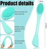 Pennello per maschera facciale in silicone Pennello applicatore per lozione crema per maschera di fango facciale a doppia estremità Pennello per pulizia viso in silicone morbido 2 in 1 Strumento di bellezza