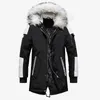 Veste d'hiver Hommes Haute Qualité épaisse couche chaude grosse fourrure à capuche de rue style de rue long hommes Parka occasionnel slim masculin holdwear