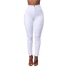 Ljcuiyao Denim Czarne dżinsy Trzymane Kobiety Denim Skinny Legginsy Białe Spodnie Wysokiej Talii Rozciąganie Dżinsy Spodnie Plus Rozmiar