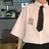 Blouses femmes chemises été imprimé col rabattu Style Preppy uniforme scolaire Kawaii frais élégant femmes hauts Chic Simple H1230