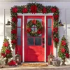 Świąteczne wieniec girland ozdoby do drzwi Dekoracje do domu na świeżym powietrzu.