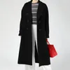 Kvinnor Elegant Vinter Cashmere Overcoat Lång Bandage Woolen Coat Cardigan Lös plus Storlek Abrigos Mujer Manteau Femme Hiver LJ201202