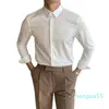 2022 chemise blanche homme manches longues coréen slim tendance tendance sans métier robe formelle loisirs d'âge moyen et jeune