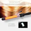 Ajuste da temperatura Curler de cabelo elétrico Longo Curling Tong Wand 13-38mm Profissional Cabelo Cabelo Ondulado Tela LCD