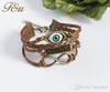 Charm Armband för kvinnor Angel Armband Evil Eye Braclet Men Male Vintage Smycken Läderarmband