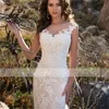 Кружевные аппликации русалки свадебные платья 2022 для женщин на заказ шапные рукава кнопка спинки невесты платье женские свадебные халаты