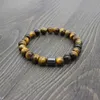 Black magnetic hematite Natural stone beaded strands bracelet Lava tiger eye turquoise beads bracelets women mens fashion jewelry will and sandy gift