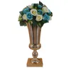 43 cm große atemberaubende silberne Eisen-Luxus-Blumenvase für Hochzeit, Tischdekoration, Heimdekoration T200703