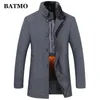 Batmo New 도착 겨울 고품질 양모 모피 라이너 트렌치 코트 남자 두꺼운 양모 재킷 플러스 크기 M 867 LJ201110