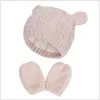 0-18 meses Baby Punto gorras + Guantes Lindos Niños Bebé Caps Otoño Invierno Sombrero Cálido Sombrero Niño Cap