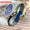 Classic Mens Sub Mariner Diamonds Ring Watch 42mm Sapphire Mirror Full Rhinestone Steel Center Clock Man Japan Quartz Toppkvalitet Kalender Manliga gåvor Armbandsur