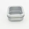 Empty Square Silver Metal Tins with Clear Window for Candle Making Candies Gifts & Treasures S M L Size