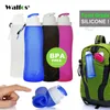 WALFOS Food Grade 500ML Creative Collapsible Foldable Silicone Drink Sport Water Bottle Camping Travel Plastic Bicycle Bottle 201106