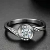 Bague de mariage en Moissanite de couleur D, diamant rond plaqué platine S925, bijoux simples et élégants pour femmes, populaire en américain