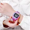 Skmei Colonful Fashion Watches Pu شفاف Shockproof Teenager Girls Wristwatches الرقمية Reloj Mujer 1627 201120