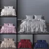 Elastic Silk Duvet Cover och Pillowcases Sängkläder 3 st Set Twin Queen King Teenager Quilt Cover Set 2021 Europe America Hot