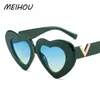 Óculos de sol amor coração em forma de mulheres moda retro gato olho sol óculos designer viagem festa tons uv400264h