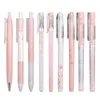 MG Sakura Pembe Sevimli Kawaii Kalem Seti Siyah Jel Mürekkep Kalemler 0.5mm 0.38mm okul malzemeleri gelpen kırtasiye rulo Y200709 için Geri Çekilebilir