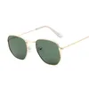 Hexagon Sunglasses Men Classic Brand Flat Lens Clear Sun Glasses Male Female Retro Small Metal Frame Square Glass1026921