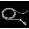 Kedjor Halsband Hängen Smycken 925 Sterling Sier Plated Link Rolo Chain Halsband Med Hummerlås 16 18 20 22 24Inch Kvinnor O Smycken