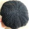 フルレースのToupee Indian Virgin人間の髪の取り替えアフリカ系アメリカ人4mm / 6mm / 8mm / 10mm / 12mmのアフロカールのための黒人男性