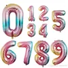 32inch Helium Air Balloon Gradient Number Aluminum Foil Film Balloons Baby Shower Celebration Balloon Birthday Party Decoration WVT1680