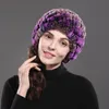 Vente chaude femmes vrai chapeau 100% vrai bonnet naturel bonne qualité bonnets tricotés élastiques