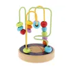 Colorful Cartoon Wooden Bead Maze Roller Coaster Activity Cube Educational Abacus Beads Circle Toys for Children Toddlers Kids LJ201113