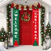 Santa Claus Snowman Banner Christmas Decor For Home Merry Christmas Door Decor Xmas Ornament Happy New Year 2021 Navidad 201006