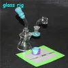 hookahs Mini Dab Rig Colorful Thick Glass Bongs Inline Perc Water Pipes 14mm Joint Oil Rigs Small Bong With 4mm Quartz Banger